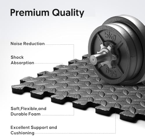 12 Pack 48 sqft Home Gym Mat, Puzzle Exercise Mat, EVA Interlocking Foam Floor - Image 3