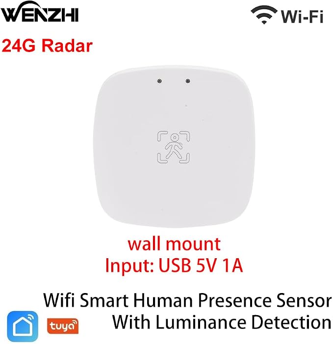 Presence Sensor, WenzhiIoT Smart Motion Sensor WiFi 24 GHz Radar MmWave - Image 2