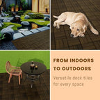 Solid Acacia Wood Interlocking Deck Tiles Snap Together Floor - Image 3