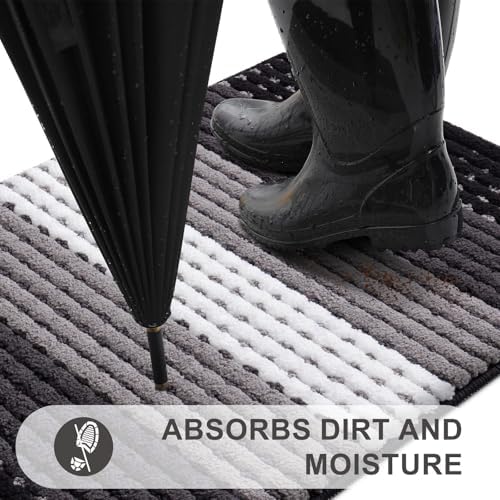 Kitinjoy Indoor Outdoor Door Mat, 40x32 Non-Slip Dirt Trapper Doormats - Image 2