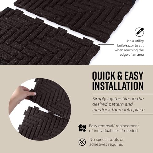 Playsafer Herringbone Rubber Interlocking Tiles | 16 X 16 | Easy Install - Image 5