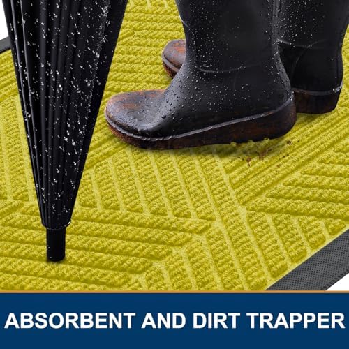 Smiry Front Door Mat Outside Entrance, Low Profile Rubber Doormat - Image 3