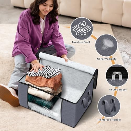 Fab totes 3 Pack Storage Bags for Clothes Blanket Storage Bins - Image 3
