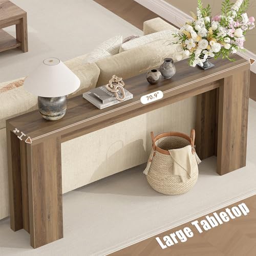 karlott 70.9" Long Console Table, Farmhouse Entryway Table, Fulton Pine - Image 3