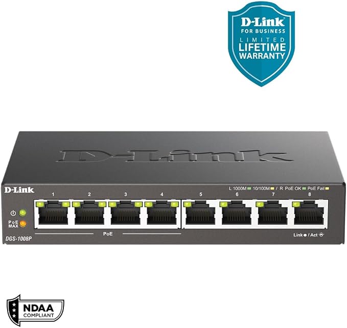 D-Link 8-Port Gigabit Unmanaged PoE+ Ethernet Switch, - Image 7