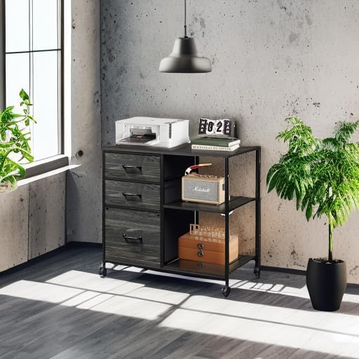 DEVAISE 3 Drawer File Cabinet, Mobile Filing Cabinet Rolling Printer Stand - Image 6