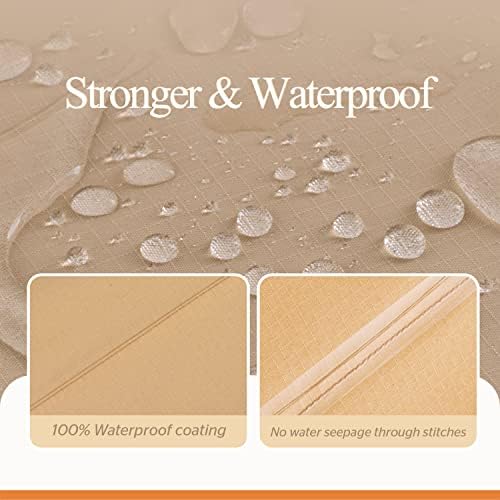 WJ-X3 Rectangular Patio Table Cover, 102W x 78D x 31H Inches - Image 5
