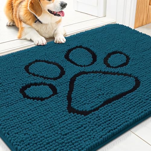 Smiry Dog Door Mat for Muddy Paws, Absorbent Non Slip Dirt Trapper by Smiry