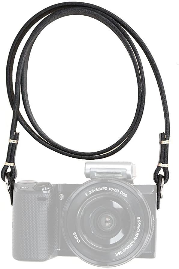 Genuine Slim Leather Camera Neck Shoulder Strap compatible by CANPIS