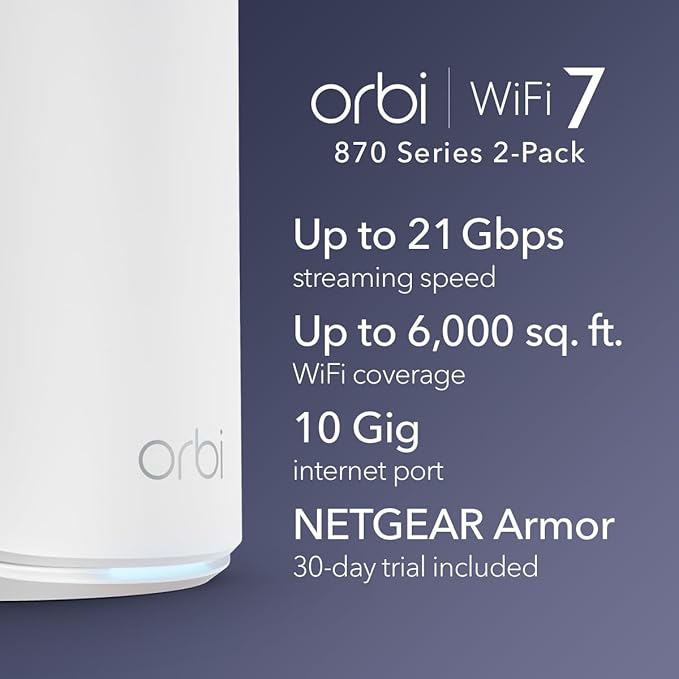 NETGEAR Orbi 870 Series Tri-Band WiFi 7 Mesh System - Image 2
