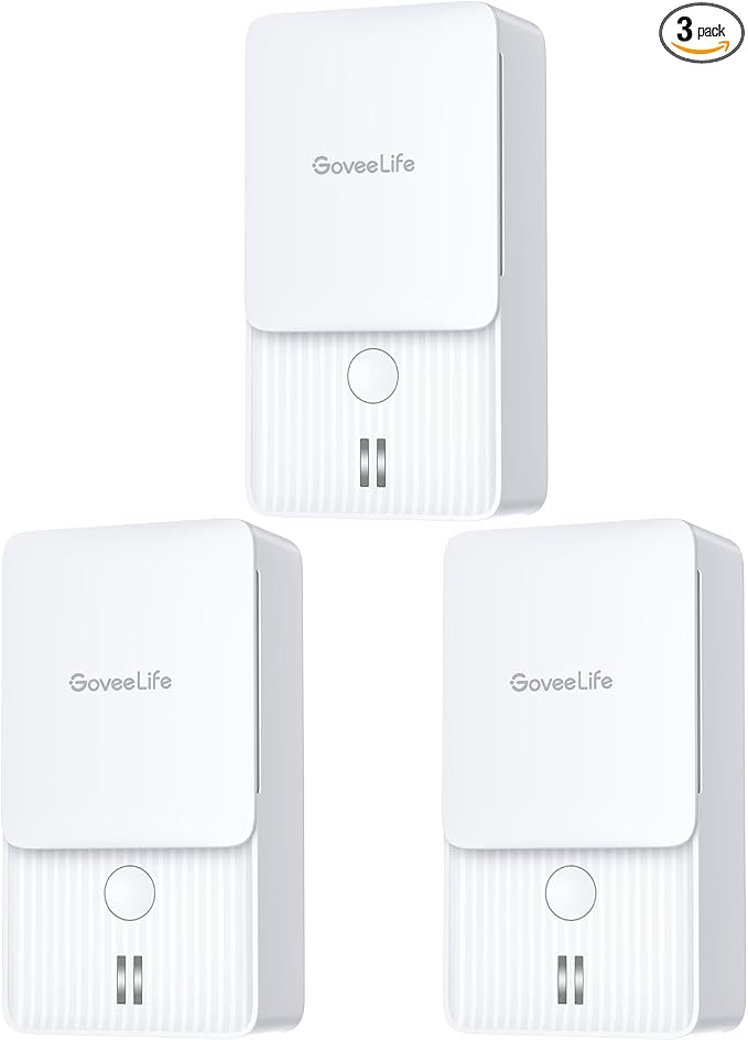 GoveeLife Water Leak Detectors 3 Pack, 100dB Adjustable Audio Alarm and Leak by GoveeLife