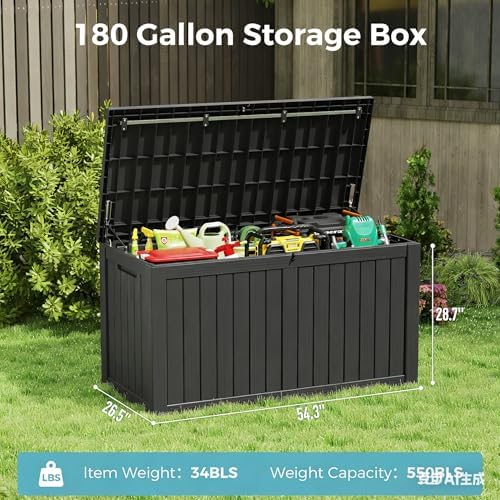 Outdoor Storage Box, Resin Deck Boxes Indoor and outdoor, Waterproof Storage - Image 2