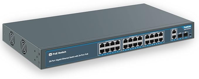 24 Port Gigabit Ethernet PoE Switch by YuanLey