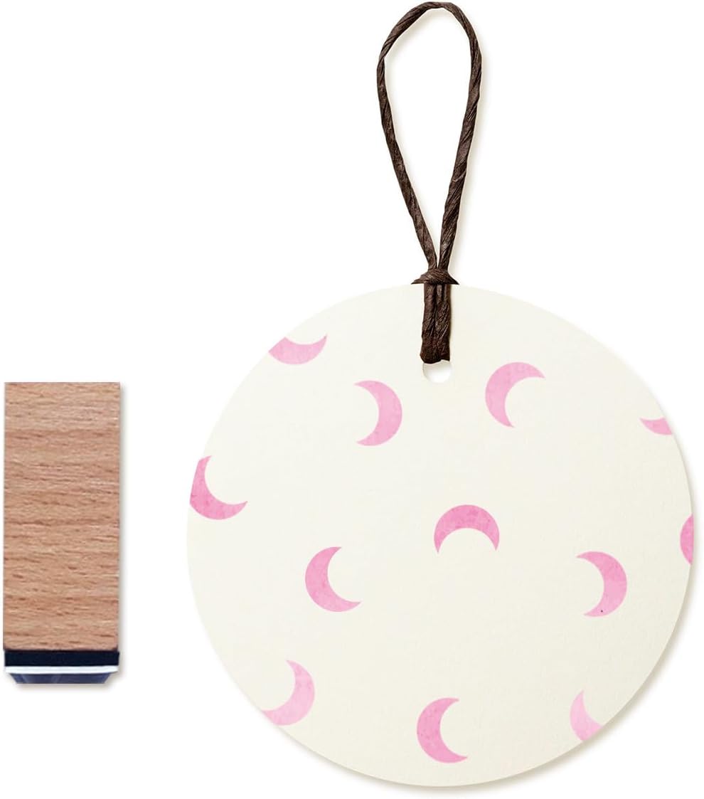 Moon Rubber Stamp, 3/5 Inch Small Mini Stamp for Scrapbooking Card Making Planner