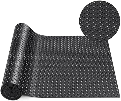 Breling 16 in x 32.8 ft Rubber Flooring Rolls Mats, Heavy Duty Diamond Plate by Breling
