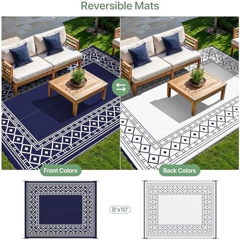GENIMO Outdoor Rug, Waterproof Plastic Rugs - Image 4