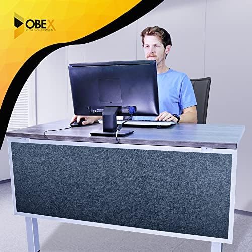 OBEX Acoustic Table Mounted Modesty Desk Privacy & Sound Absorbing Panel for Office Cubicles, 12" x 42", Graphite