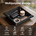 CoBak Leather Valet Tray, PU Leather Catch-All Tray - Image 5