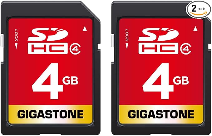 GIGASTONE 4GB SD Card 2 Pack SDHC UHS-I Class 4 Memory Card by Gigastone