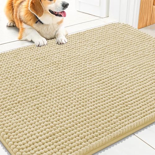 Smiry Dog Door Mat for Muddy Paws 30x20, Absorbent Low-Profile Doormats by Smiry