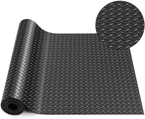 Breling 18 in × 10 ft Rubber Diamond Plate Rolls Garage Floor Mat by Breling