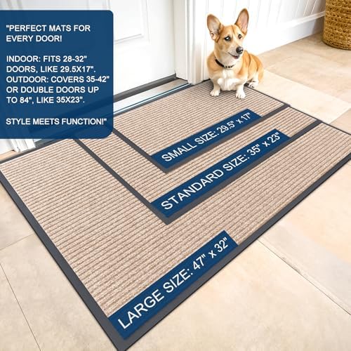 OLANLY 2-Pack Front Door Mats 47x32, Waterproof Heavy-Duty Doormats - Image 2