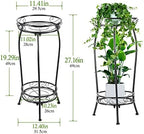 Kavlium Plant Stand Indoor Outdoor, 2 Pack, Tall Metal, 2 Tier 27.1 Inch - Image 2