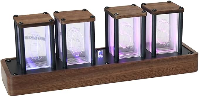 ClocTeck Nixie Tube Clock Walnut Digital Clock, Support Wi-Fi Time SYNC - Image 6