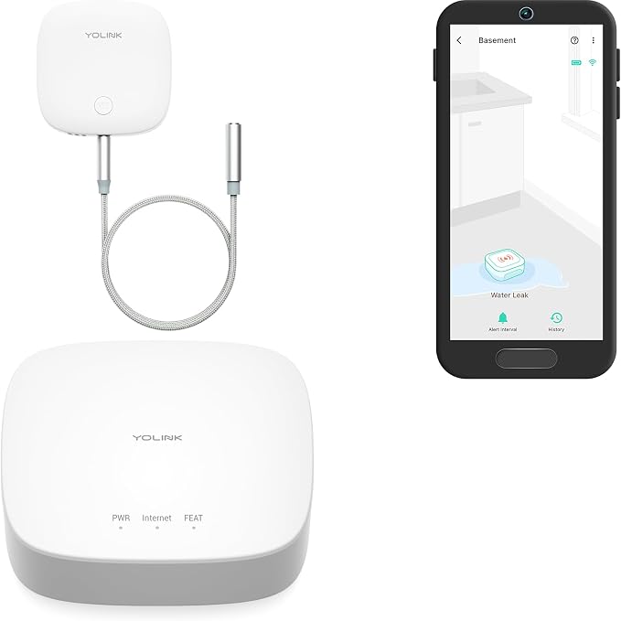 YoLink Water Leak Sensor 2, 1/4 Mile World's Longest Range Smart Home Water by YoLink