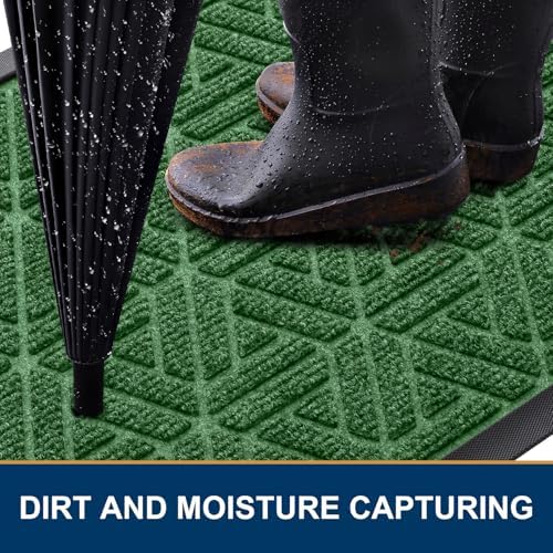 Smiry Front Door Mat Outside Entrance, Low Profile Rubber Doormat - Image 3