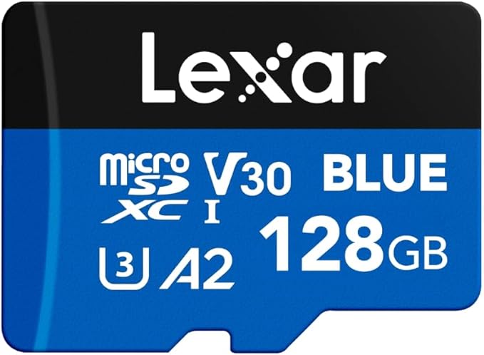 Lexar 128GB Blue Micro SD Card Up to 160MB/s, microSDXC UHS-I Memory Card by Lexar