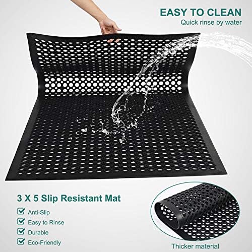 Anti Fatigue Rubber Floor Door Mats Restaurant Kitchen Outdoor Rubber Drainage - Image 3