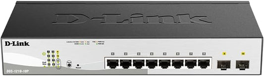 D-Link 10-Port Gigabit Smart Managed PoE+ Switch | 8 PoE+ Ports + 2 SFP Ports | by D-Link