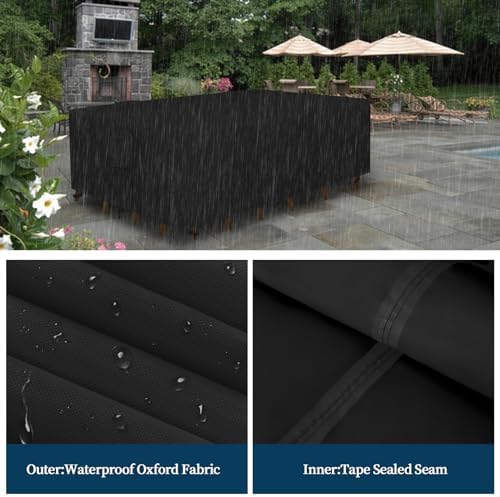 Easy-Going Rectangle Patio Furniture Cover Waterproof Outdoor Dining Table and - Image 4