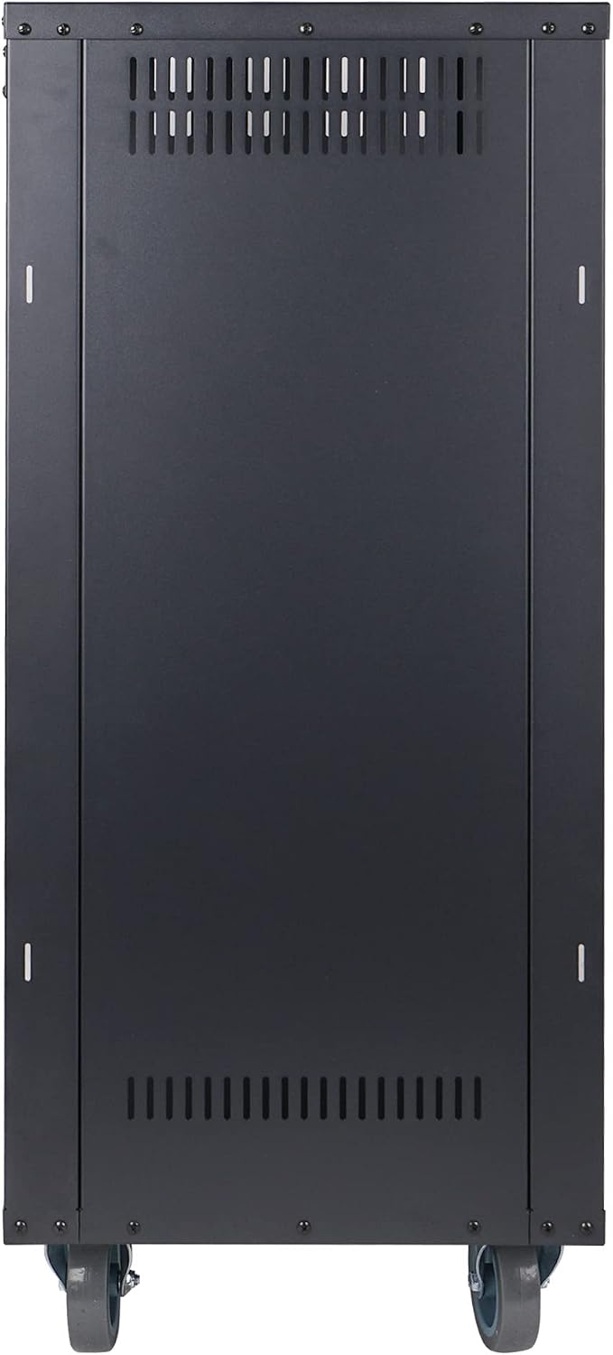 Sound Town 21U Universal Steel Rack, w/Mesh Doors, Locking Casters, Vented Side - Image 5
