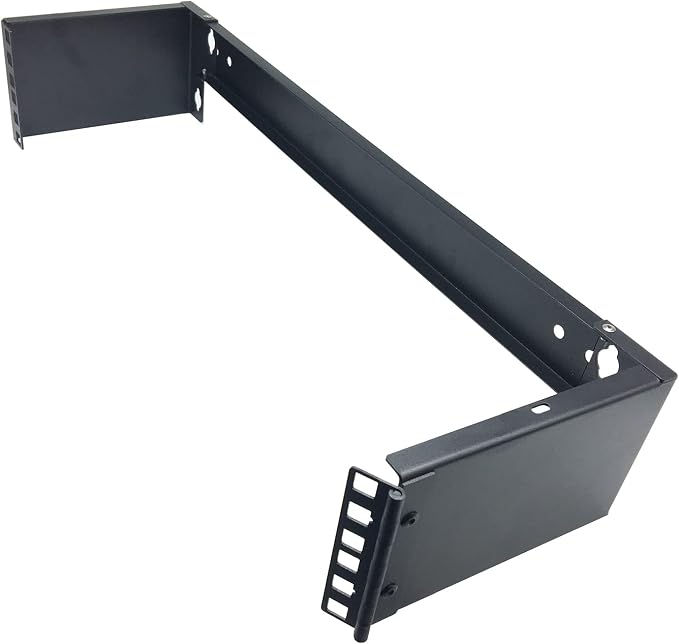 2U 19-inch Hinged Wall Mount Patch Panel Bracket- 6-inch Deep Foldable by JINGCHENGMEI
