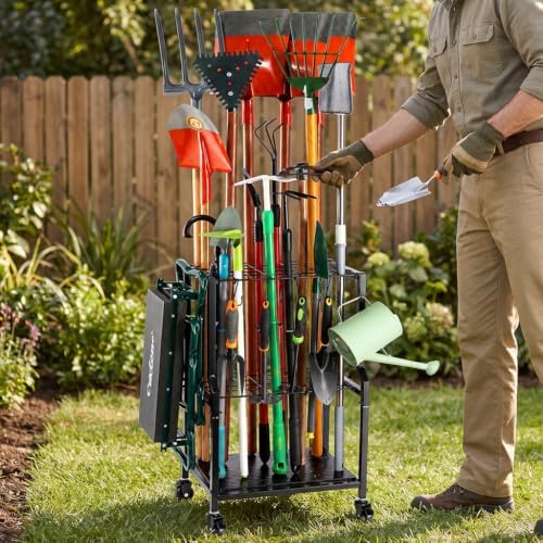 UU-Major Garden Tool Organizer for Garage Corner, Free Standing Yard Tools Rack - Image 5