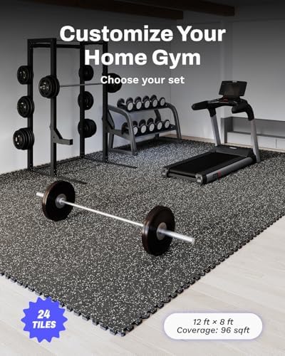 AIRHOP 0.56in Thick 96 Sq Ft Exercise Equipment Mats, 24 Tiles Upgraded Rubber - Image 4