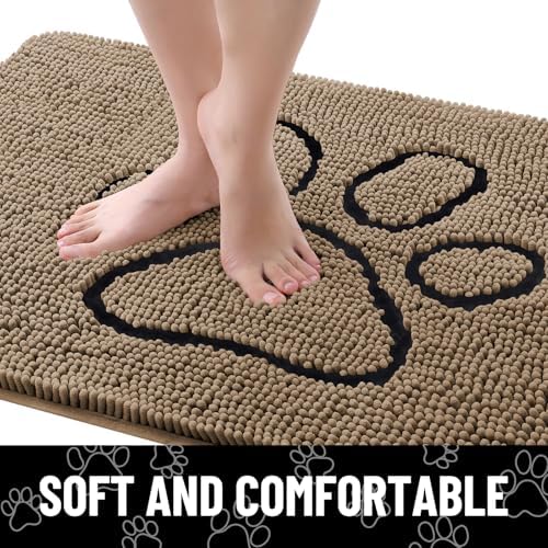 Smiry Dog Door Mat for Muddy Paws, Absorbent Non Slip Dirt Trapper - Image 4