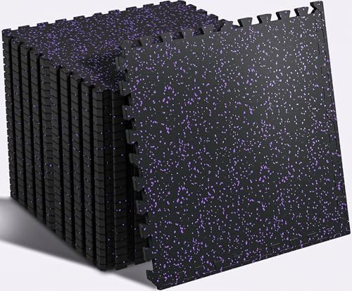 SUPERJARE 0.56'' Thick 48 Sq Ft Rubber Top Gym Flooring by SUPERJARE