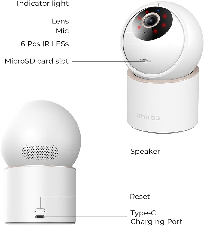 IMILAB 4K 8MP Security Camera Indoor, 360° View Pet/Dog/Baby Camera - Image 9