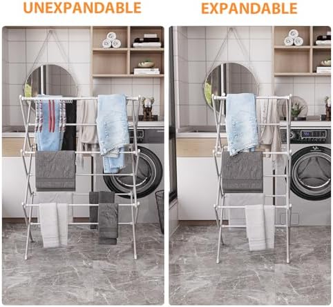 3-Tier Clothes Drying Rack Drying Rack Clothing Pure White-1pack - Image 6