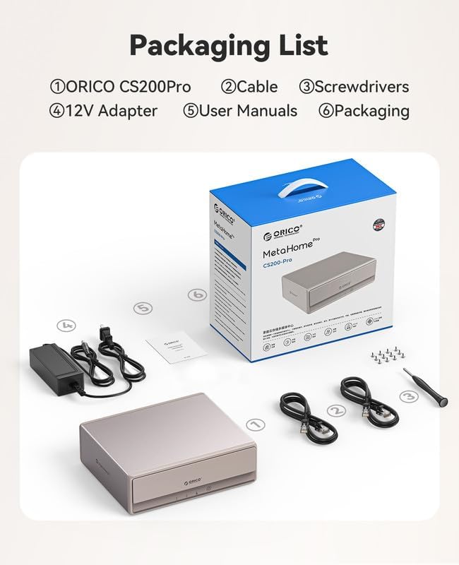 ORICO MetaHome NAS Storage, CyberData OS, HDD Slot * 2 + M.2 NVMe SSD Slot * 2 - Image 7