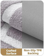 Color&Geometry Mini Gray Bathroom Rugs 24x16, Extra Soft Absorbent Microfiber - Image 6