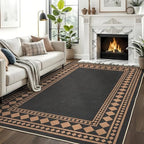 GarveeHome Large Easy Jute Rugs 10x13 Living Room Rug Modern Bordered Solid Rug - Image 2