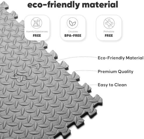 32 Pack 128 sqft Home Gym Mat, Puzzle Exercise Mat, 1of EVA Interlocking Foam - Image 4
