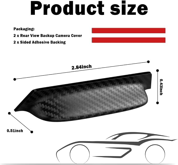 2PCS Backup Camera Rain Shield, Carbon Fiber Backup Camera - Image 2