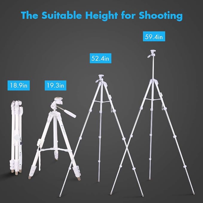 Fotopro 60" White Camera Tripod - Image 5