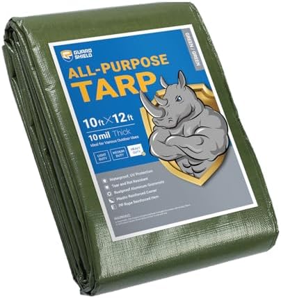GUARD SHIELD Heavy Duty Tarp 10x12 Feet Green Multi Purpose Thick Waterproof by GUARDSHIELD