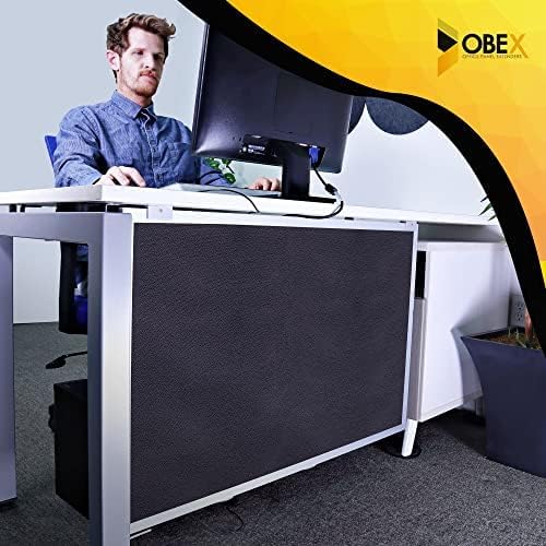 OBEX Acoustic Table Mounted Modesty Desk Privacy & Sound Absorbing Panel for Office Cubicles, 12" x 72", Slate